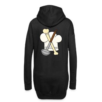 Knochen Suppenkelle Kochmütze Koch Gourmet - Hoodie-Kleid - Schwarz - Hinten