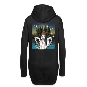 Rêve Fantaisie Elfe Créatures mythiques Contes de fées magiques - Sweat-shirt à capuche long Femme - noir - Dos