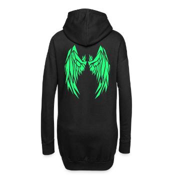 2reborn green Wings Angel Flügel Engelflügel 6 - Hoodie-Kleid - Schwarz - Hinten