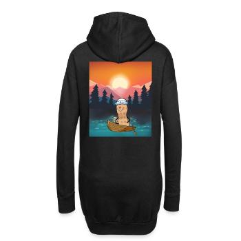 Erdnuss Freizeit Urlaub Erholung Natur Boot - Hoodie-Kleid - Schwarz - Hinten
