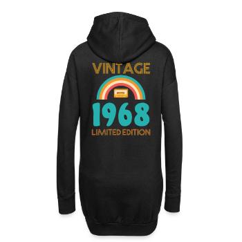 Rétro Classique 1968 - Sweat-shirt à capuche long Femme - noir - Dos