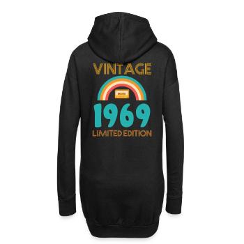 T-shirt né en 1969 - Sweat-shirt à capuche long Femme - noir - Dos
