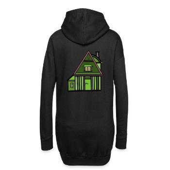 Haus Hütte Natur Naturliebhaber wohnen Immobilie - Hoodie-Kleid - Schwarz - Hinten