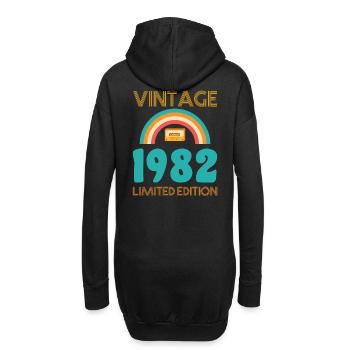 Rétro Classique 1982 - Sweat-shirt à capuche long Femme - noir - Dos