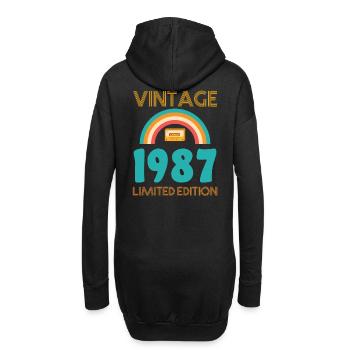 Jahrgang 1987 T-Shirt - Hoodie-Kleid - Schwarz - Hinten
