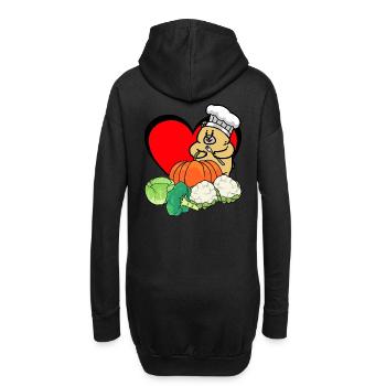 Ours en peluche Cuire Coeur Légumes Cuisson Vitamines Santé - Sweat-shirt à capuche long Femme - noir - Dos
