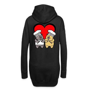 Teddybär Koch Geburtstagsgeschenk Köchin kochen - Hoodie-Kleid - Schwarz - Hinten