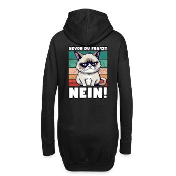 Grump Cat - Avant que vous ne demandiez non ! Dicton cynique - Sweat-shirt à capuche long Femme - noir - Dos