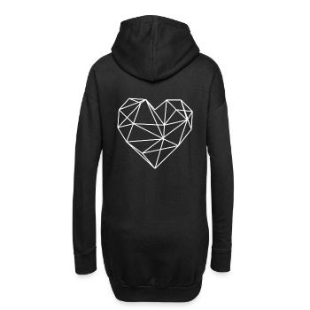 Polygon Heart Hearts Cadeau d’anniversaire - Sweat-shirt à capuche long Femme - noir - Dos