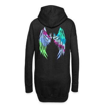 2reborn Wings Engelflügel modern art 6 - Hoodie-Kleid - Schwarz - Hinten