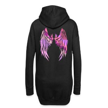 2reborn Wings Engelflügel modern art 10 - Hoodie-Kleid - Schwarz - Hinten