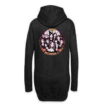 Chemise d’Halloween Kpop. Style asiatique effrayant et mignon - Sweat-shirt à capuche long Femme - noir - Dos