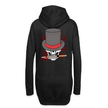 Crâne tueur couteau Halloween horreur mort mafia - Sweat-shirt à capuche long Femme - noir - Dos