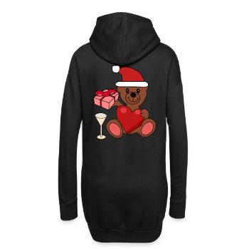 Teddybär Weihnacht Party feiern Weihnachtsgeschenk - Hoodie-Kleid - Schwarz - Hinten