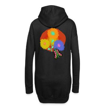 Sommer Sonne Blumen Falter Schmetterling Garten - Hoodie-Kleid - Schwarz - Hinten