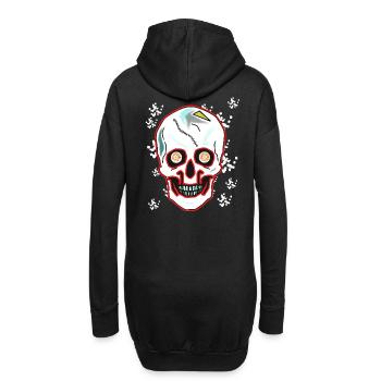 Crâne de mort Horreur Fantaisie Halloween crâne - Sweat-shirt à capuche long Femme - noir - Dos
