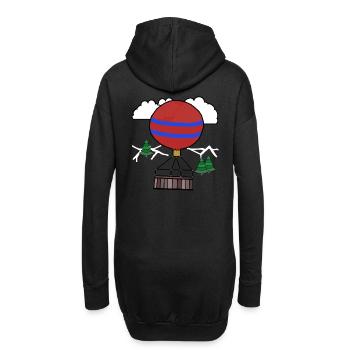 Montagnes Alpes Vol en montgolfière Alm - Sweat-shirt à capuche long Femme - noir - Dos