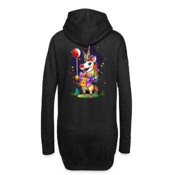 Clown Einhorn Unicorn - Hoodie-Kleid - Schwarz - Hinten