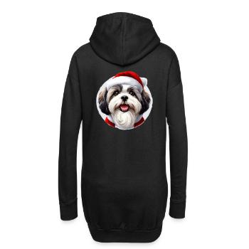 Shih Tzu Hund im Weihnachtsoutfit - Weihnachtsgeschenk - Hoodie-Kleid - Schwarz - Hinten