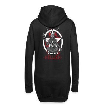 Hellish Satan Baphomet - Hoodie-Kleid - Schwarz - Hinten