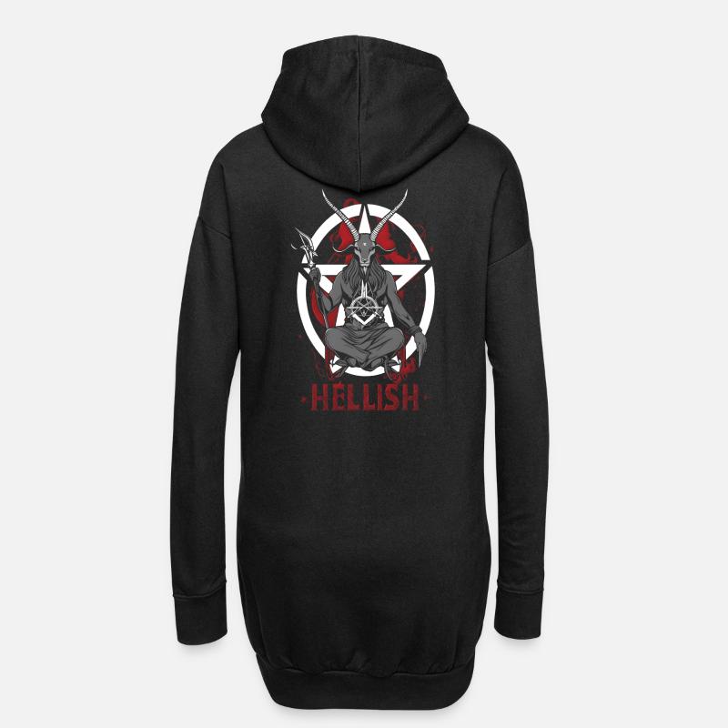 Hellish Satan Baphomet - Hoodie-Kleid - Schwarz