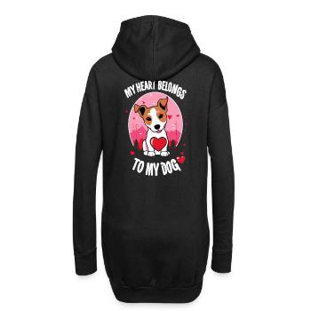 Mon cœur appartient à mon chien - Sweat-shirt à capuche long Femme - noir - Dos