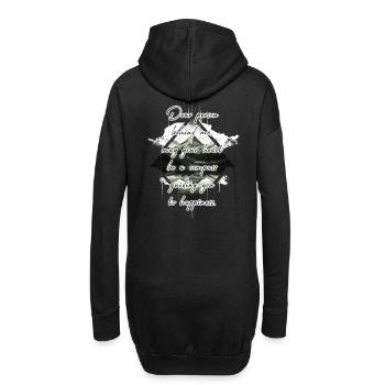 Spruch für die Person Hinter Dir Glück Berg Grafik - Hoodie-Kleid - Schwarz - Hinten