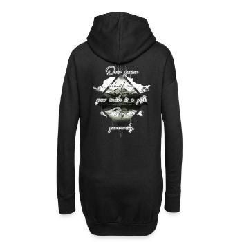 Spruch für die Person Hinter Dir Lächeln Teilen - Hoodie-Kleid - Schwarz - Hinten