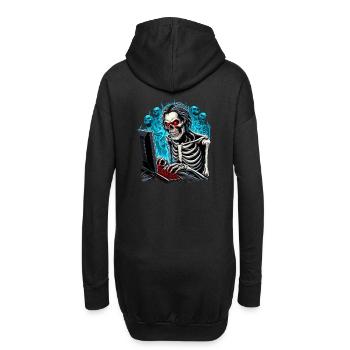 Squelette, joueur en enfer avec des fantômes/démons - Sweat-shirt à capuche long Femme - noir - Dos