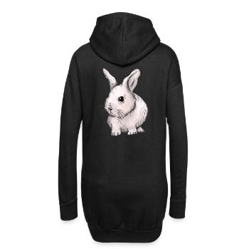 Lapin, lapin, lapin de Pâques, enfants, animaux de compagnie, bébé - Sweat-shirt à capuche long Femme - noir - Dos