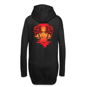 Blumen Sonne Valentin Valentinstag Liebe Geschenk - Hoodie-Kleid - Schwarz - Hinten