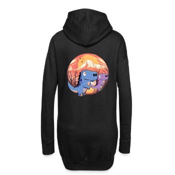 Dragon Conte De Fée Personnage Fantaisie Enfants Dinos Bébé - Sweat-shirt à capuche long Femme - noir - Dos