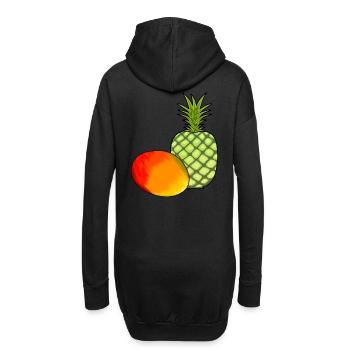 Mango Obst Früchte Ananas Vegetarisch Speise - Hoodie-Kleid - Schwarz - Hinten