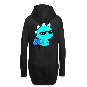 Drache Brille Luftballons Party Cool Jugendliche - Hoodie-Kleid - Schwarz - Hinten