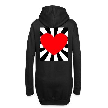 Coeur Coeurs Amour Romance Partenaire Romantique - Sweat-shirt à capuche long Femme - noir - Dos