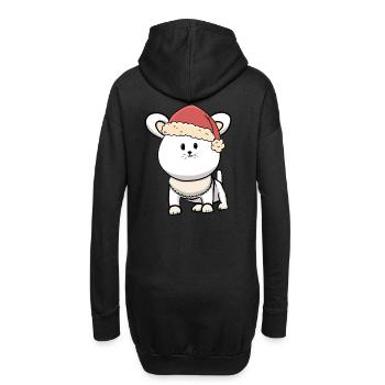 Xmas Katze Kitten Nikolaus Weihnachtsmann Miau - Hoodie-Kleid - Schwarz - Hinten