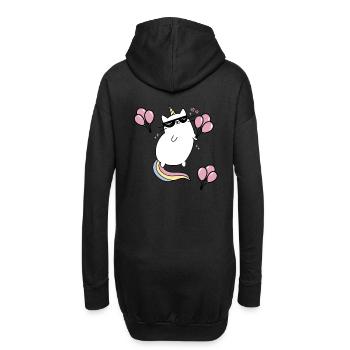 Katze Einhorn Geburtstagsgeschenk Geburtstag Kind - Hoodie-Kleid - Schwarz - Hinten