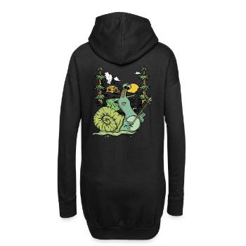 Schnecke Heimat Musik Gitarre Musikant Musik Natur - Hoodie-Kleid - Schwarz - Hinten
