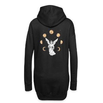 Engel Himmel Mond himmlisch Fantasy Esoterik - Hoodie-Kleid - Schwarz - Hinten