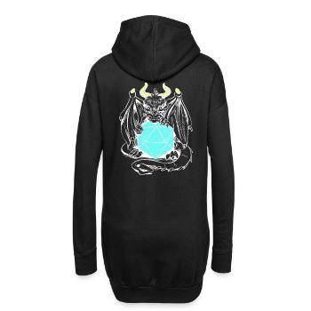 dragon, créature, créature mythique, conte de fées, personnage de conte de fées - Sweat-shirt à capuche long Femme - noir - Dos