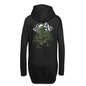 nature sauvage, montagnes, nature, forêt, pins, sapins, arbres - Sweat-shirt à capuche long Femme - noir - Dos