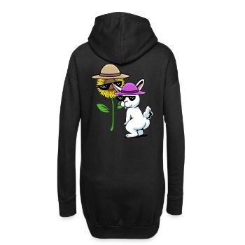Fantasy Bunny Rabbit Lunettes Jardin de tournesol - Sweat-shirt à capuche long Femme - noir - Dos