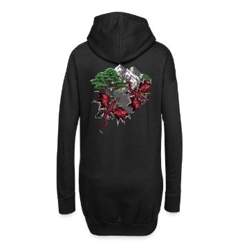 Fantasy Drachen Figur Magie Märchen Märchenfigur - Hoodie-Kleid - Schwarz - Hinten