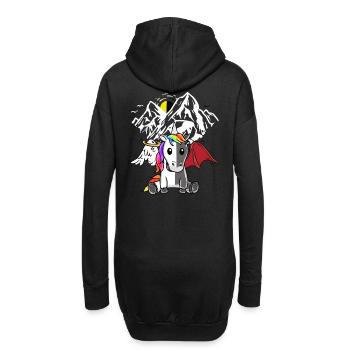 Einhorn Dämon Engel Teufel Satanisch Fabeltier - Hoodie-Kleid - Schwarz - Hinten