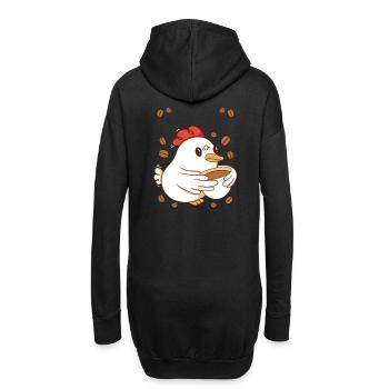 Pause-café Caféine Poulet Petit-déjeuner Early Bird - Sweat-shirt à capuche long Femme - noir - Dos