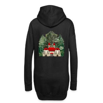 Château de conte de fées Château Forteresse Moyen Âge Immobilier - Sweat-shirt à capuche long Femme - noir - Dos