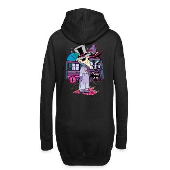 Zauberer Hexerei Hexen Fantasy Magie magisch Rabe - Hoodie-Kleid - Schwarz - Hinten