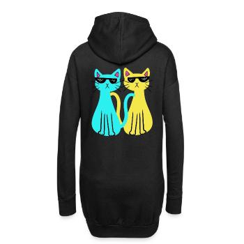 Ukraine Hauskatzen Katze Tierfreund Kind Meme Tier - Hoodie-Kleid - Schwarz - Hinten