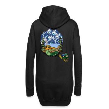 Alpes Vacances Escargot Caravane Familiale Camping - Sweat-shirt à capuche long Femme - noir - Dos
