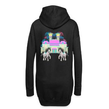 Schloss Märchen Ritter Pferd König Mittelalter - Hoodie-Kleid - Schwarz - Hinten